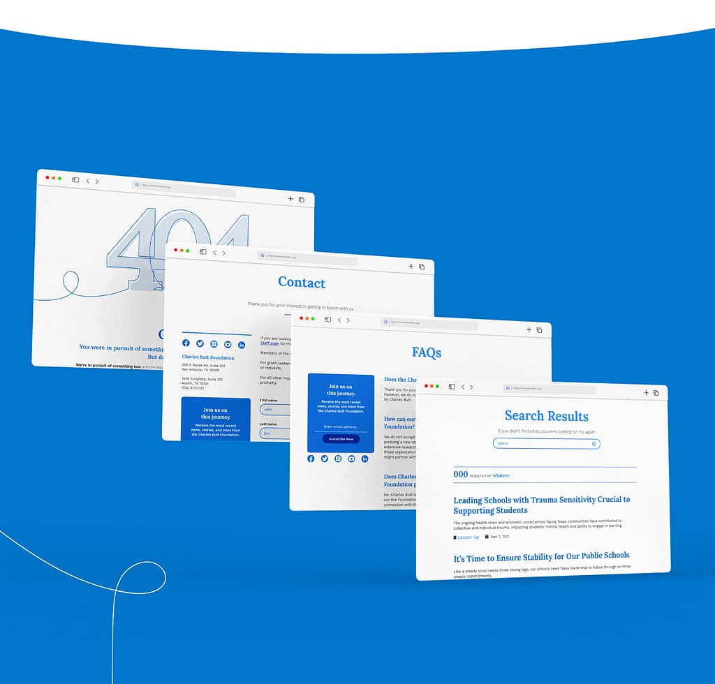 Charles Butt Foundation Brand Identity web pages 1