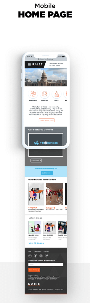 Raise Your Hand Texas Brand Identity mobile home