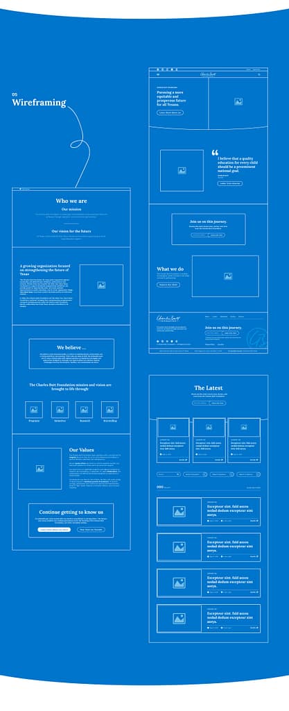 Charles Butt Foundation Brand Identity wireframes